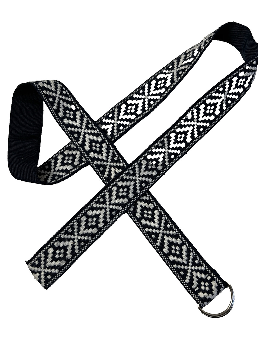Woven Black White Black Belt Women Size 10 Boho Western Adj ustable School Work